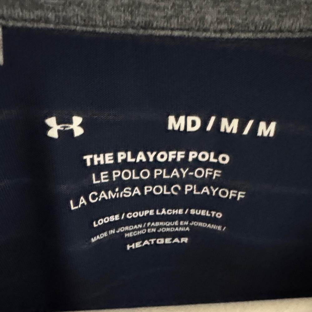 Under Armour Men's Blue Striped Performance Polo Shirt - Picture 2 of 3